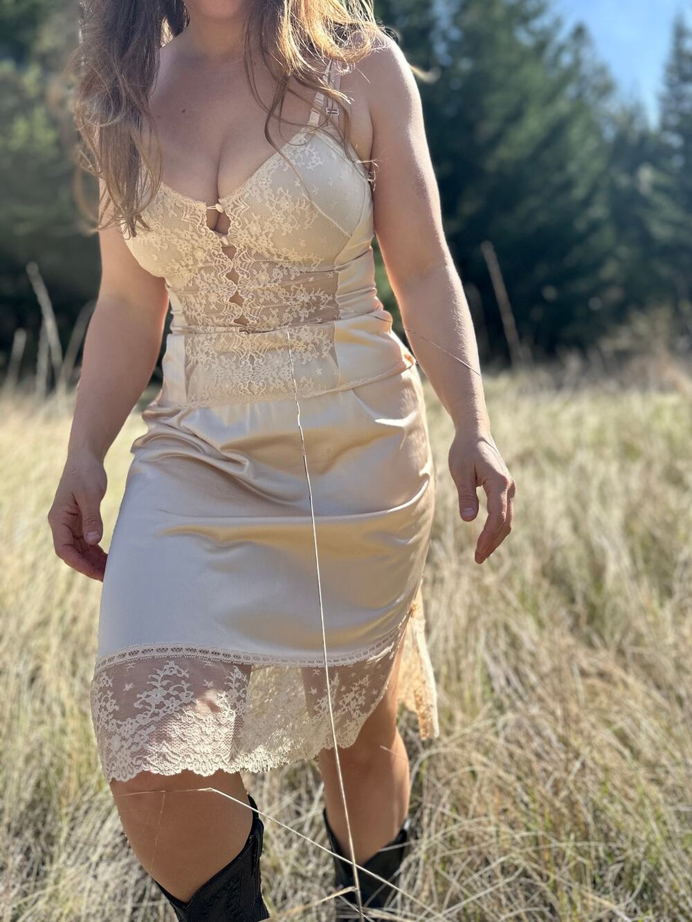 Vanity Fair Women’s Small Slip Set Cream Lace Vintage Romantic Coquette Set